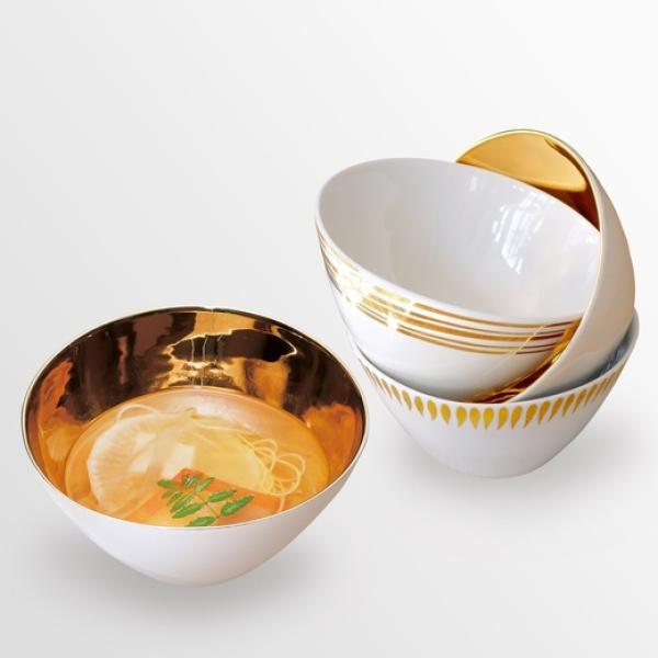 Bols Affamées, porcelaine, décors or, à partir de 47€